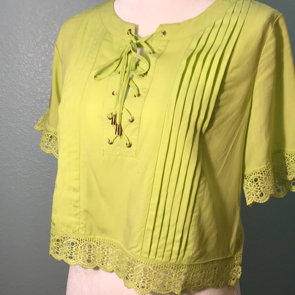 Lime green crop top, M2 by Mocha Apparel